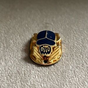 Egyptian Gold Plated- Gold and Blue Scarab Pendant
